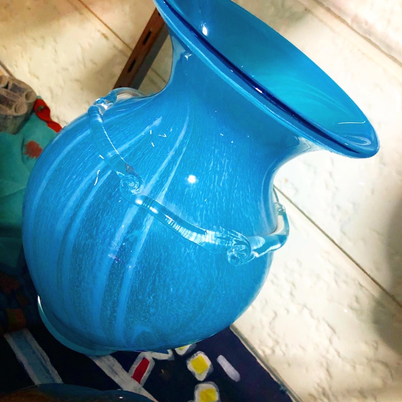 ガラス花瓶（青）